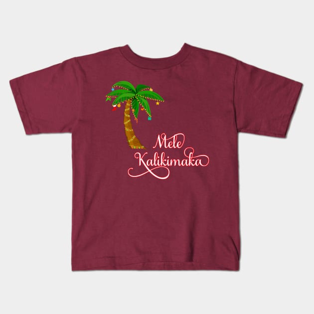 Mele Kalikimaka Hawaiian Christmas Kids T-Shirt by guitar75